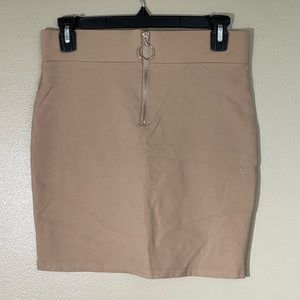 Beige Mini Skirt